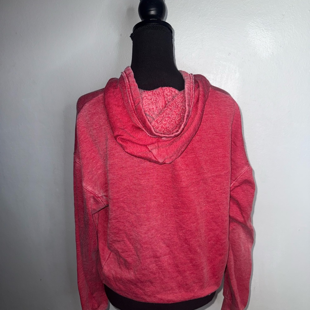 Colsie Distressed Red Drawstring Hoodie - Picture 2 of 2